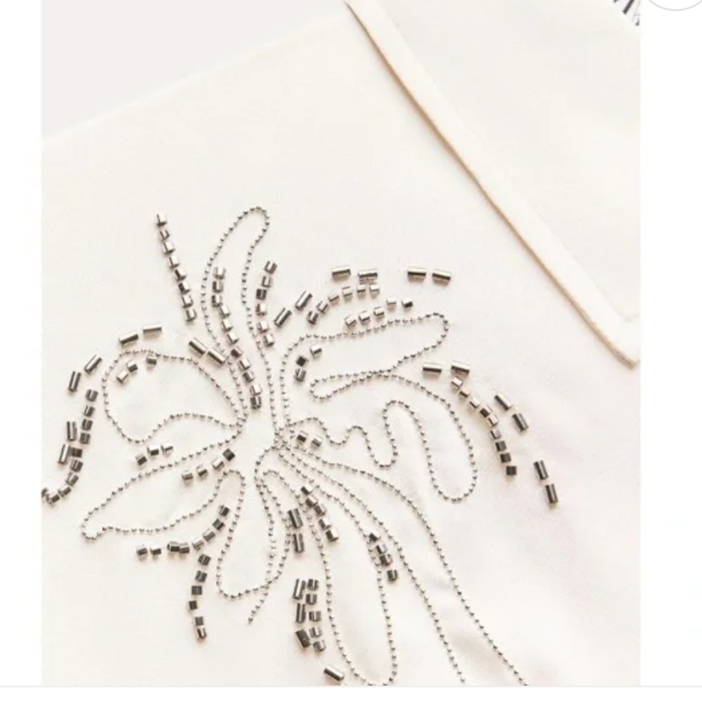 NWT Zara Embroidered Beaded Top - Picture 4 of 11